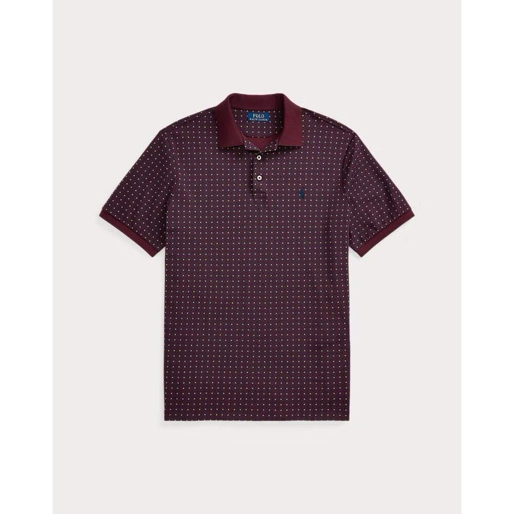 Polo Ralph Lauren Burgundy Foulard Print Classic Cotton Polo 3XB (3XL) Men